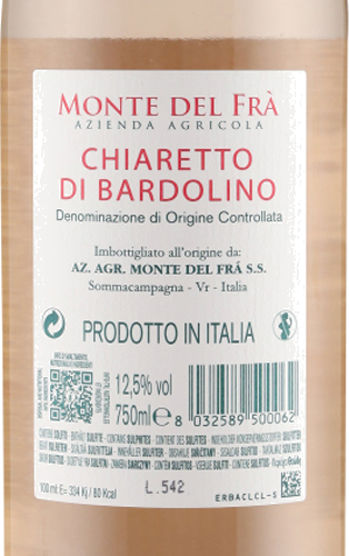 Bardolino Chiaretto DOC 2025 Monte del Fra
