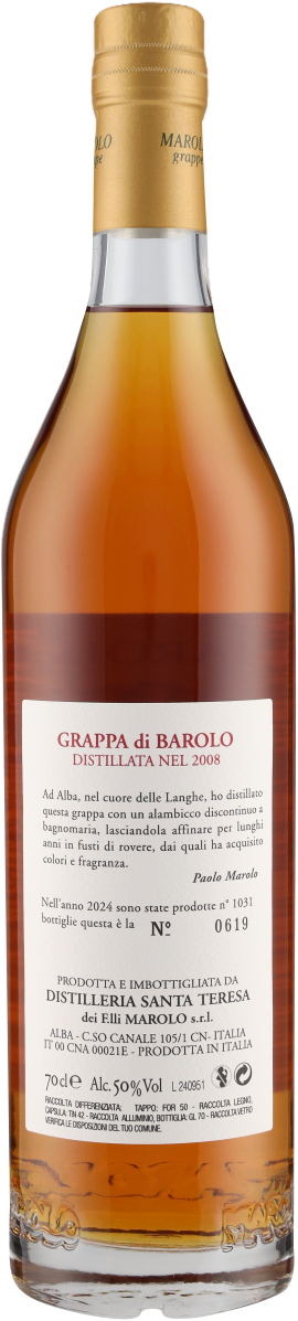 Grappa Barolo 15 Anni 50° Marolo 700ml