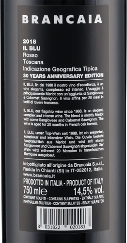 Brancaia Il Blu 30th Anniversary Edition 2018 Casa Brancaia