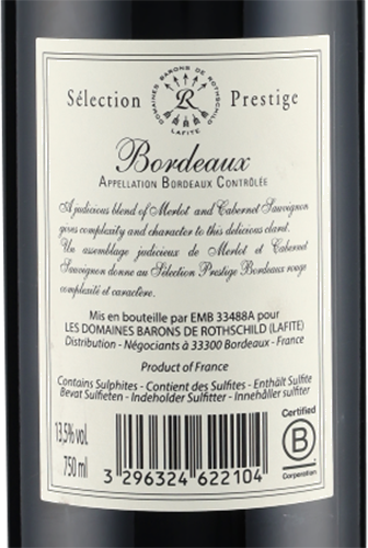 Rothschild (Lafite) Selection Prestige Bordeaux AOC 2022