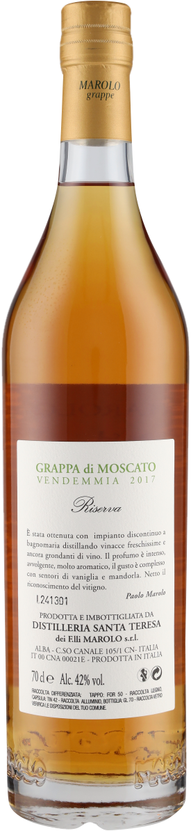 Grappa Moscato Apres 5 Jahre 42° Marolo 700ml