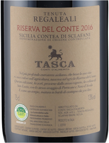 Regaleali Riserva del Conte Contea di Sclafani DOC 2016 Tasca d’Almerita