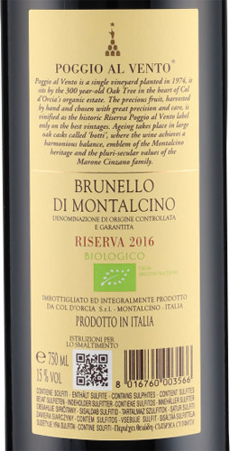 Poggio al Vento Brunello Riserva DOCG 2016 Col D´Orcia