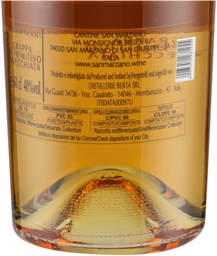 Grappa Primitivo Sessantanni Marzano 750ml