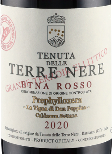 Etna Rosso DOC Prephylloxera Don Peppino 2020 Terre Nere