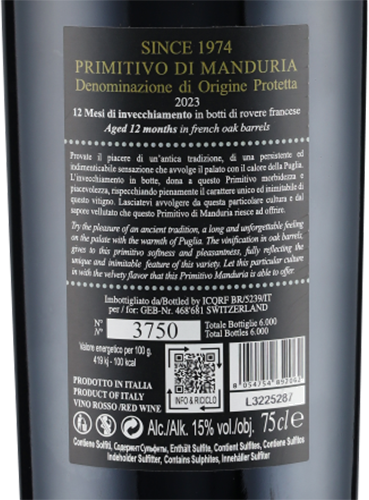 Primitivo di Manduria Since 1974 DOP 2023 Eméra