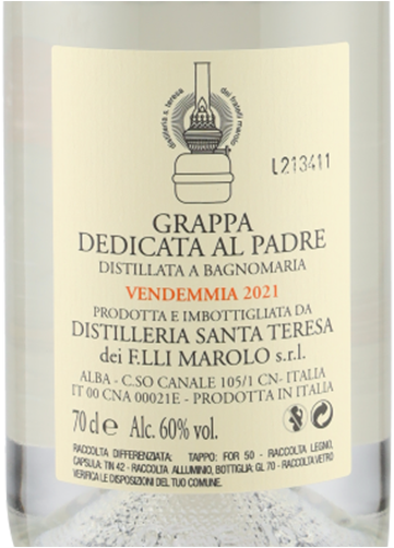 Grappa Barolo Dedicata al Padre 60° Marolo 700ml