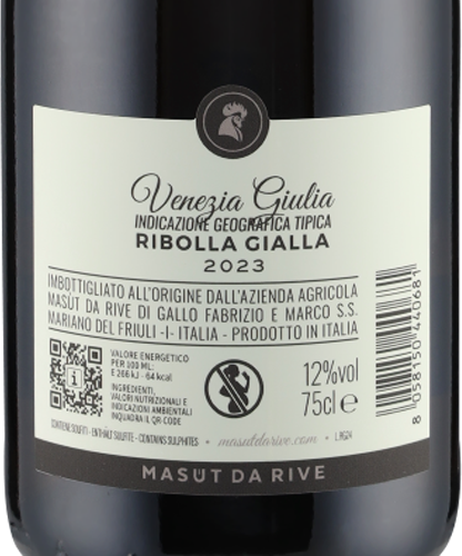 Ribolla Gialla Venezia Giulia IGT 2023 Masut da Rive