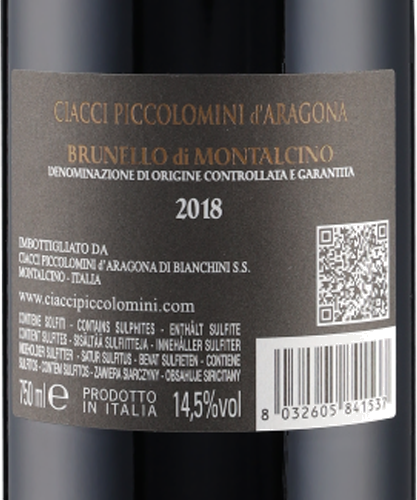 Brunello di Montalcino DOCG 2018 Ciacci Piccolomini D'Aragona
