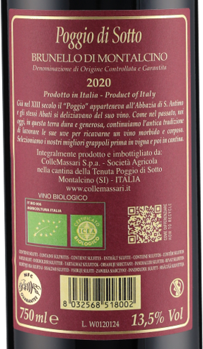 Brunello di Montalcino DOCG 2020 Poggio di Sotto