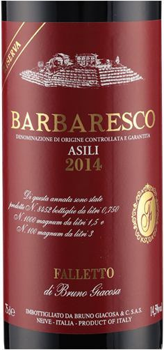 Barbaresco DOC Asili Riserva Etichetta Rossa 2014 Giacosa