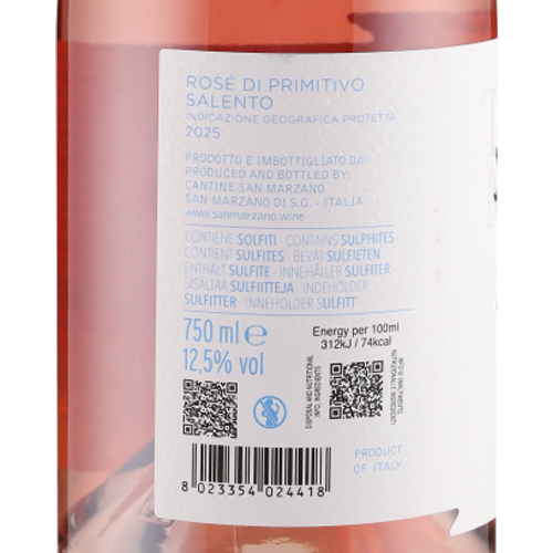 Rosé di Primitivo Salento IGP Tramari 2025 San Marzano