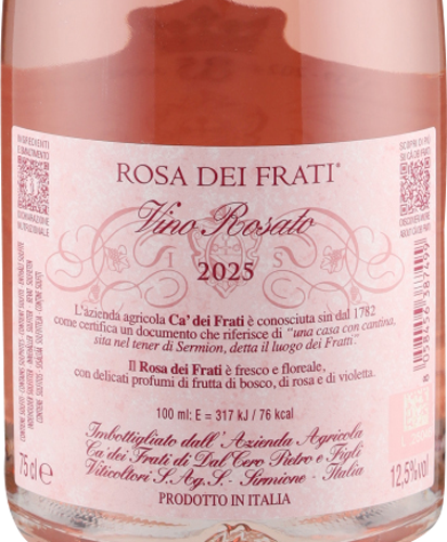 Rosa dei Frati VdT 2025 Ca dei Frati