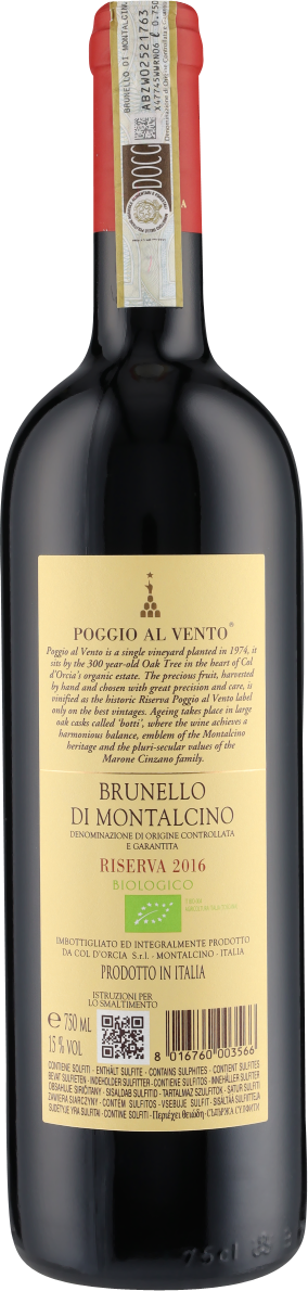Poggio al Vento Brunello Riserva DOCG 2016 Col D´Orcia