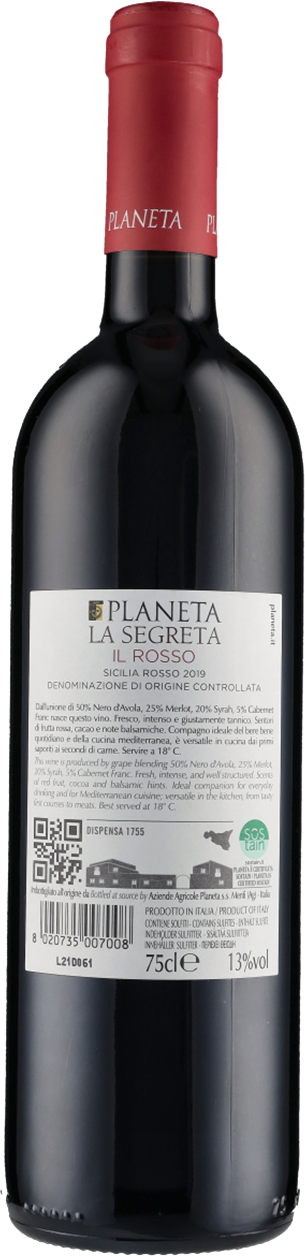 Azienda Agricola Planeta La Segreta Rosso Sicilia IGT 2019