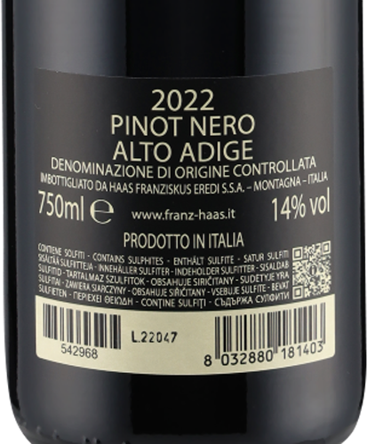 Pinot Nero 2022 Franz Haas