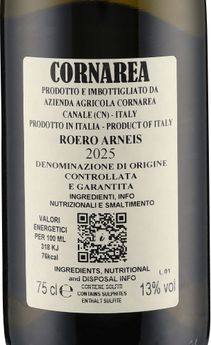 Roero Arneis DOCG 2025 Cornarea