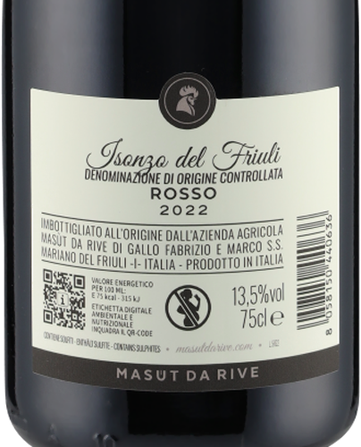 Sassirossi Isonzo del Friuli DOC 2022 Masut da Rive