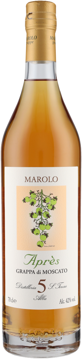 Grappa Moscato Apres 5 Jahre 42° Marolo