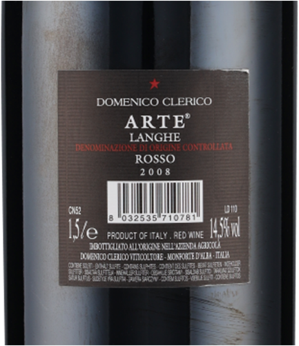 Arte Langhe Rosso DOC 2008 1.5 L Domenico Clerico