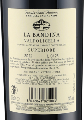 Valpolicella Superiore La Bandina DOC 2022 Sant Antonio