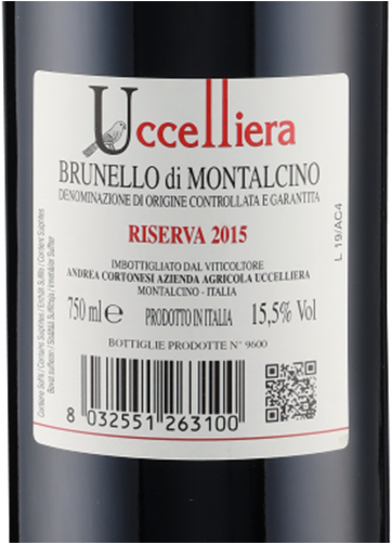Brunello di Montalcino DOCG Riserva 2015 Uccelliera