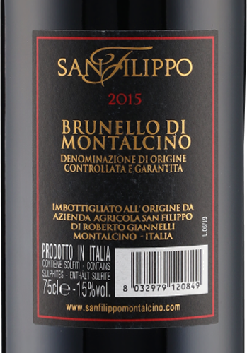 Brunello di Montalcino DOCG 2015 San Filippo