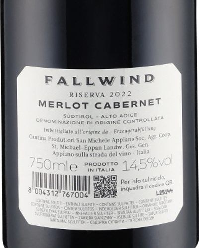 Merlot Cabernet Riserva Fallwind DOC 2022 St. Michael Eppan