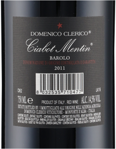 Barolo Ciabot Mentin DOCG 2011 Domenico Clerico