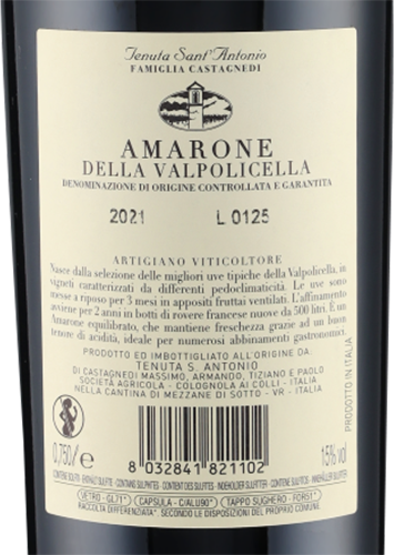 Amarone della Valp.Antonio Castagnedi DOCG 2021 Sant Antonio