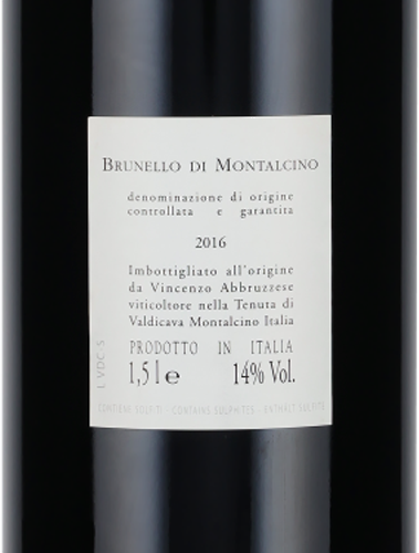 Brunello di Montalcino DOCG 2016 1.5 L Valdicava