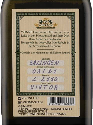 Gin Schwarzwald Dry Gin V Sinne 500ml