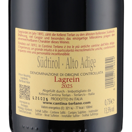 Lagrein Alto Adige DOC 2025 Cantina Terlan