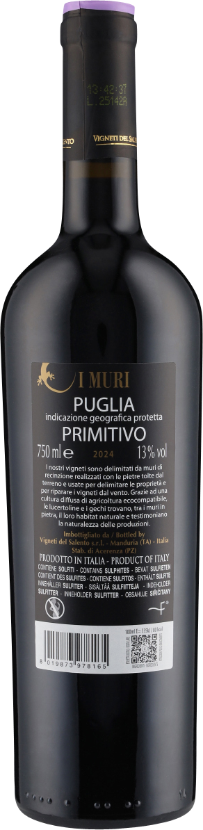 Primitivo Puglia I Muri IGP 2024 Vigneti del Salento