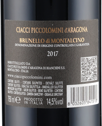 Brunello di Montalcino DOCG 2017 Ciacci Piccolomini