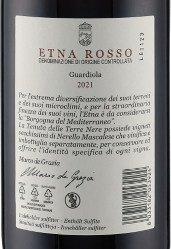 Etna Rosso DOC Guardiola 2021 Terre Nere